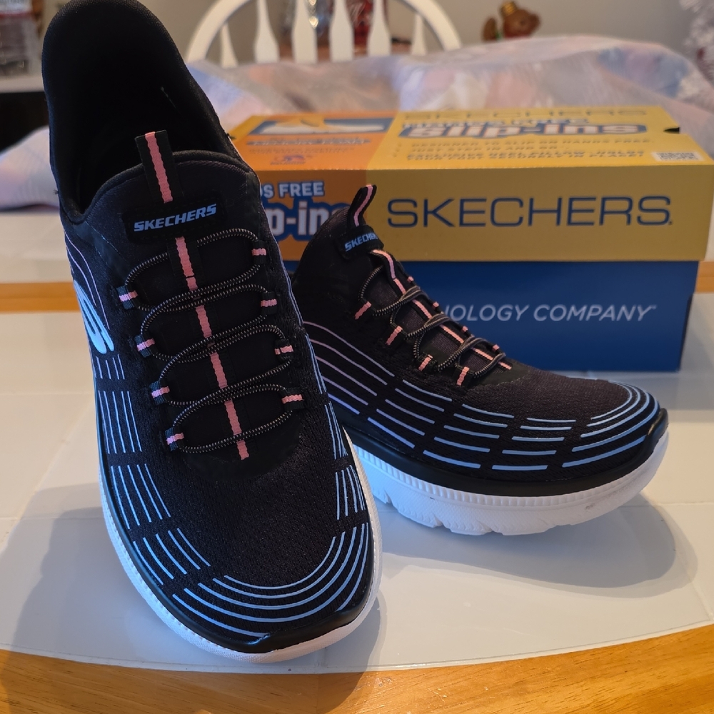 Skechers Summits Plus, Bright Wave, Slip-ins, Hands free, worn twice, Like New!